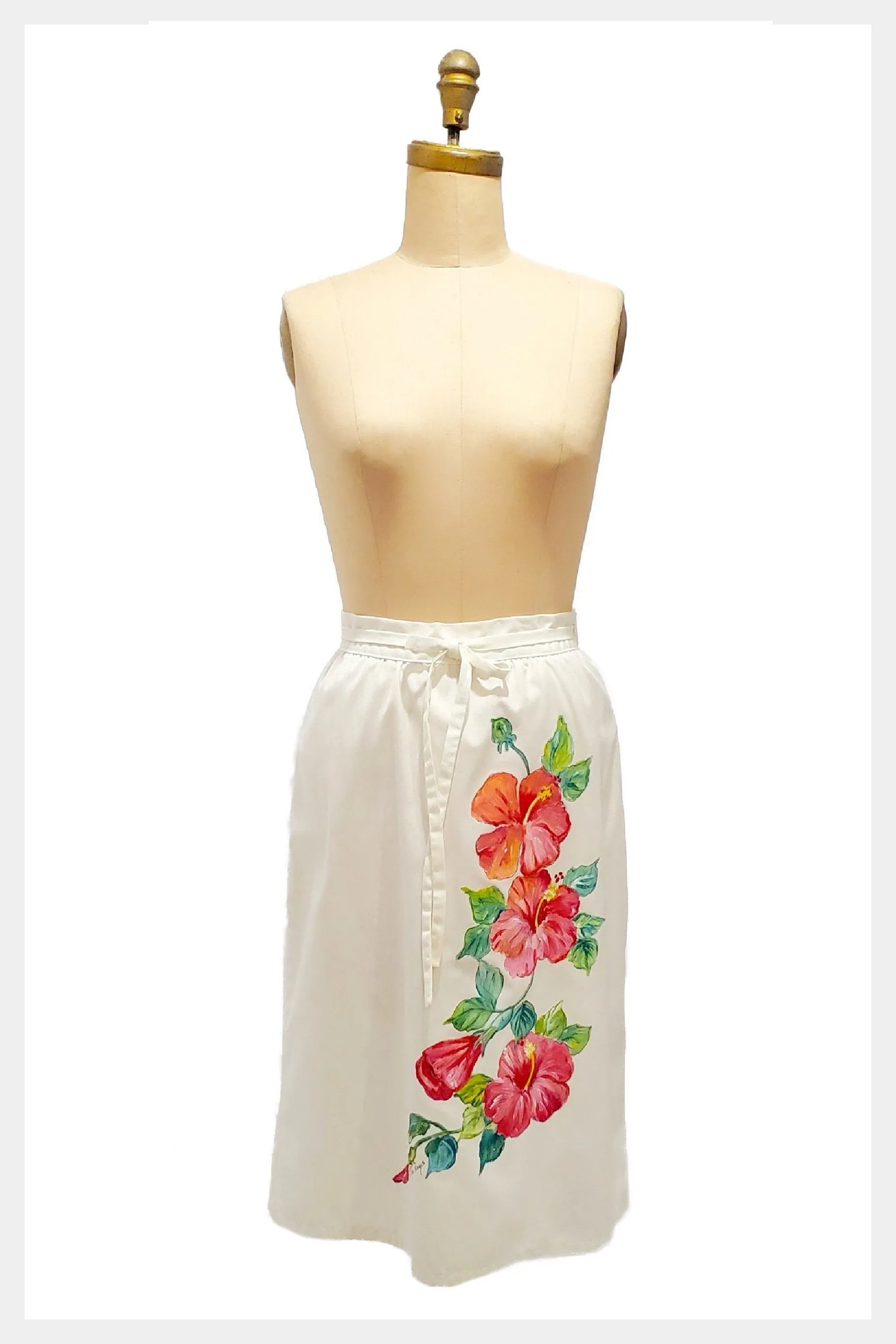 1970s hand painted Florida Keys wrap skirt | medium