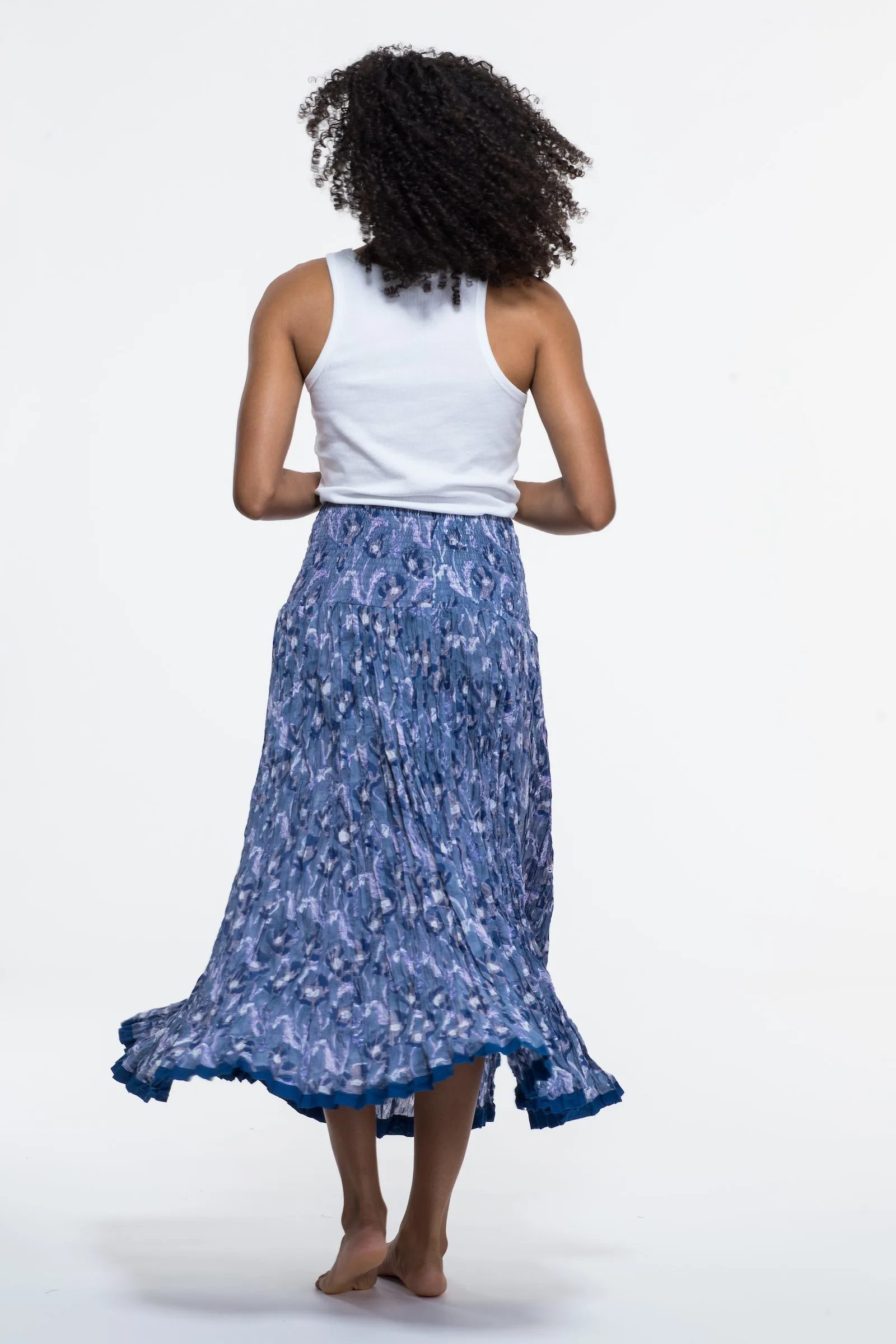 50 Panel Skirt in Pure Hand Block Printed Cotton