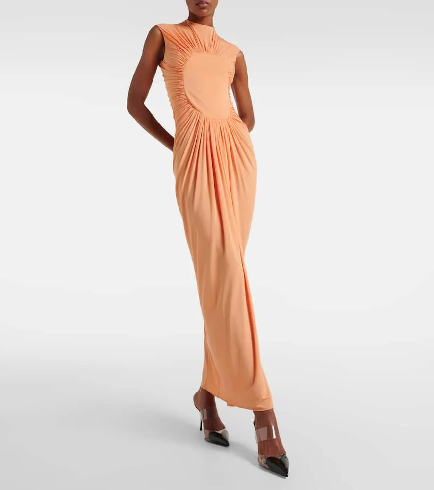 Alaia Gathered draped jersey gown