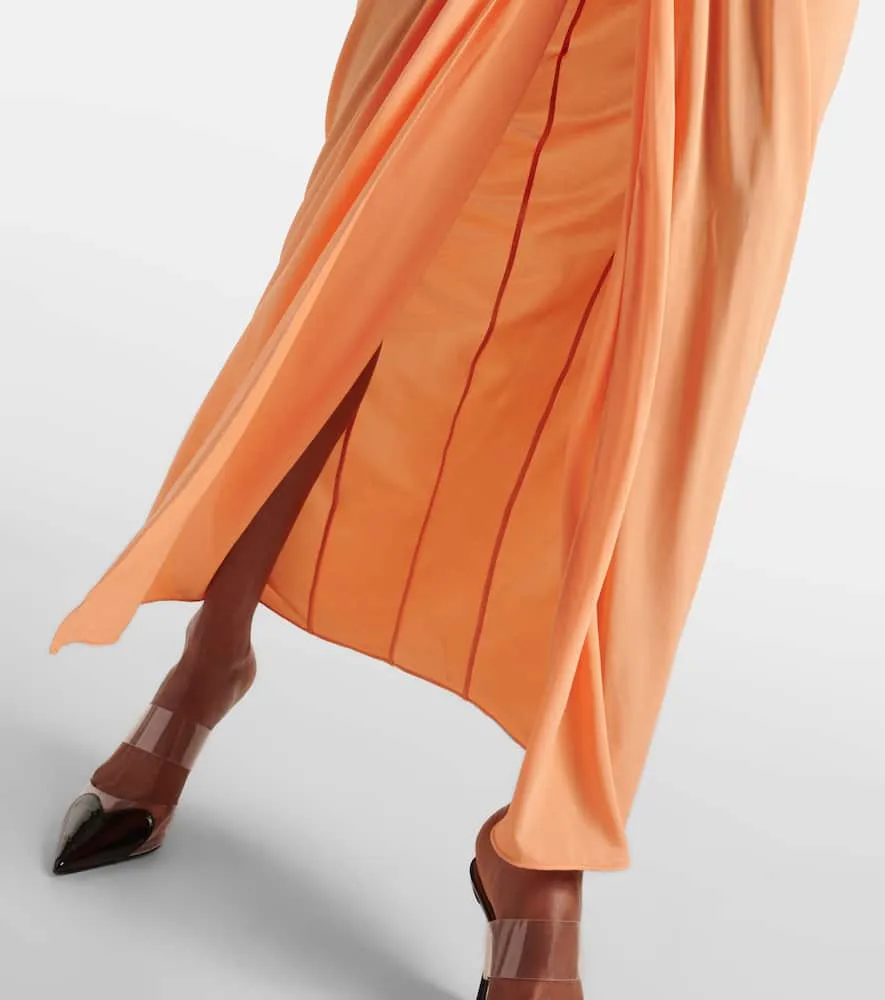 Alaia Gathered draped jersey gown