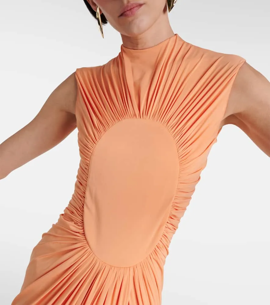 Alaia Gathered draped jersey gown