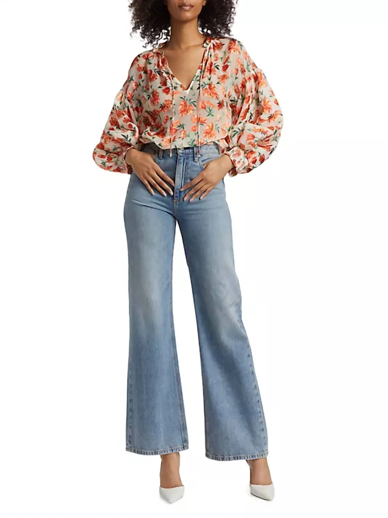 Alice   Olivia - Julius Floral Silk-Blend Blouse