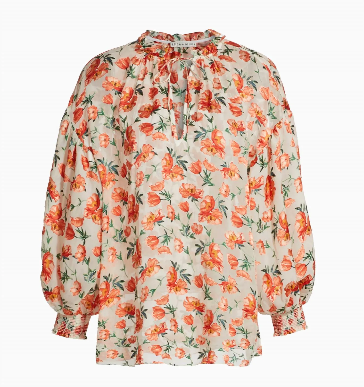 Alice   Olivia - Julius Floral Silk-Blend Blouse