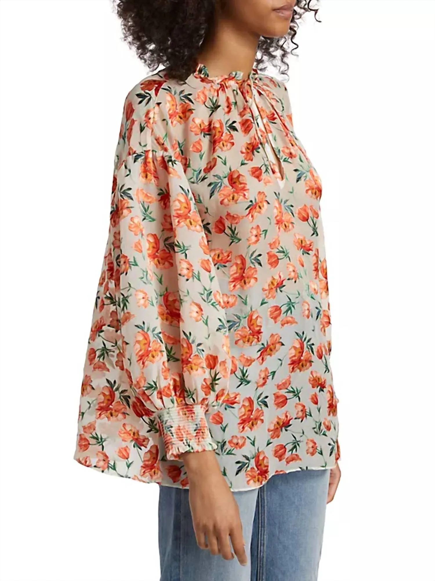 Alice   Olivia - Julius Floral Silk-Blend Blouse