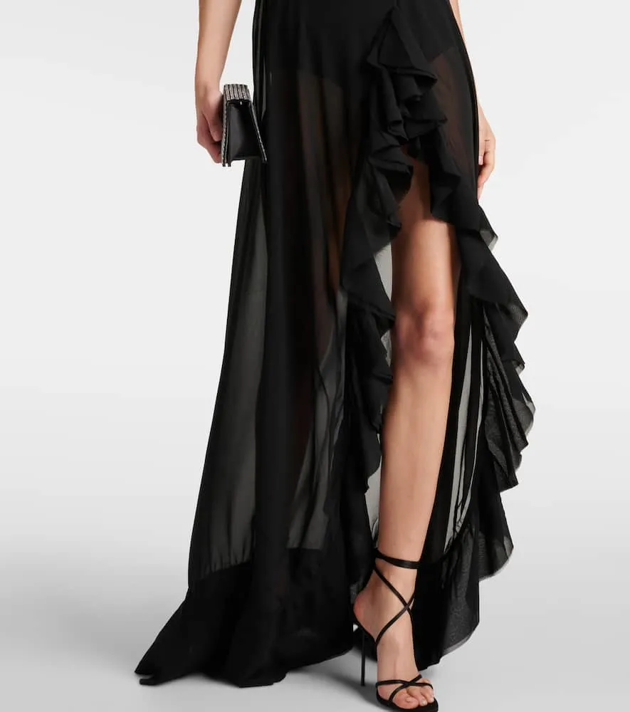 Bananhot Isabel ruffled chiffon maxi dress
