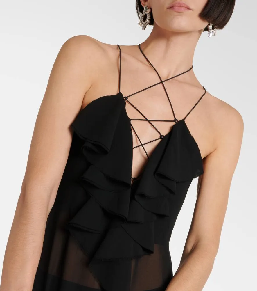 Bananhot Isabel ruffled chiffon maxi dress