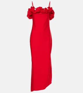 Coperni Floral-appliqué jersey gown