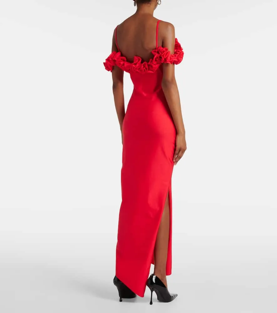 Coperni Floral-appliqué jersey gown
