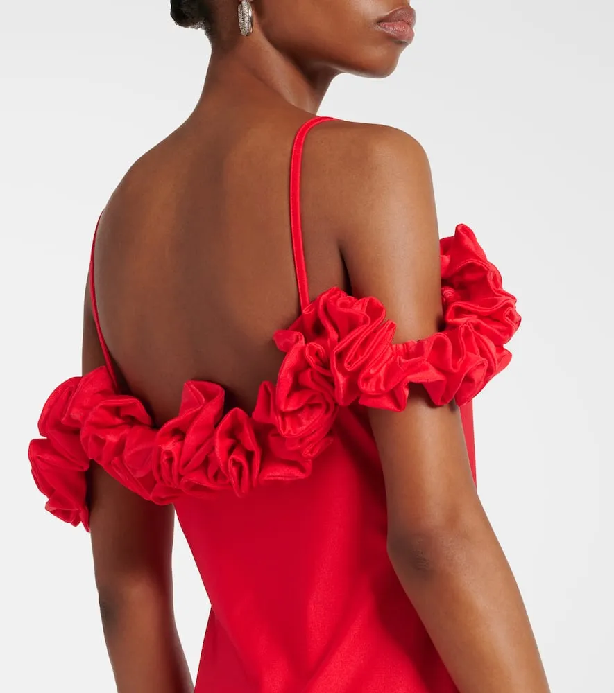 Coperni Floral-appliqué jersey gown