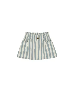 Denim Mini Skirt - Ocean Stripe