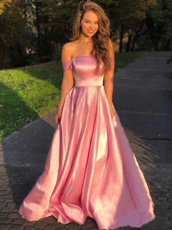 Formal Women's Dresses A-Line Off-the-Shoulder Long Prom Dress Formal Evening Dresses Prom Dresses Stores