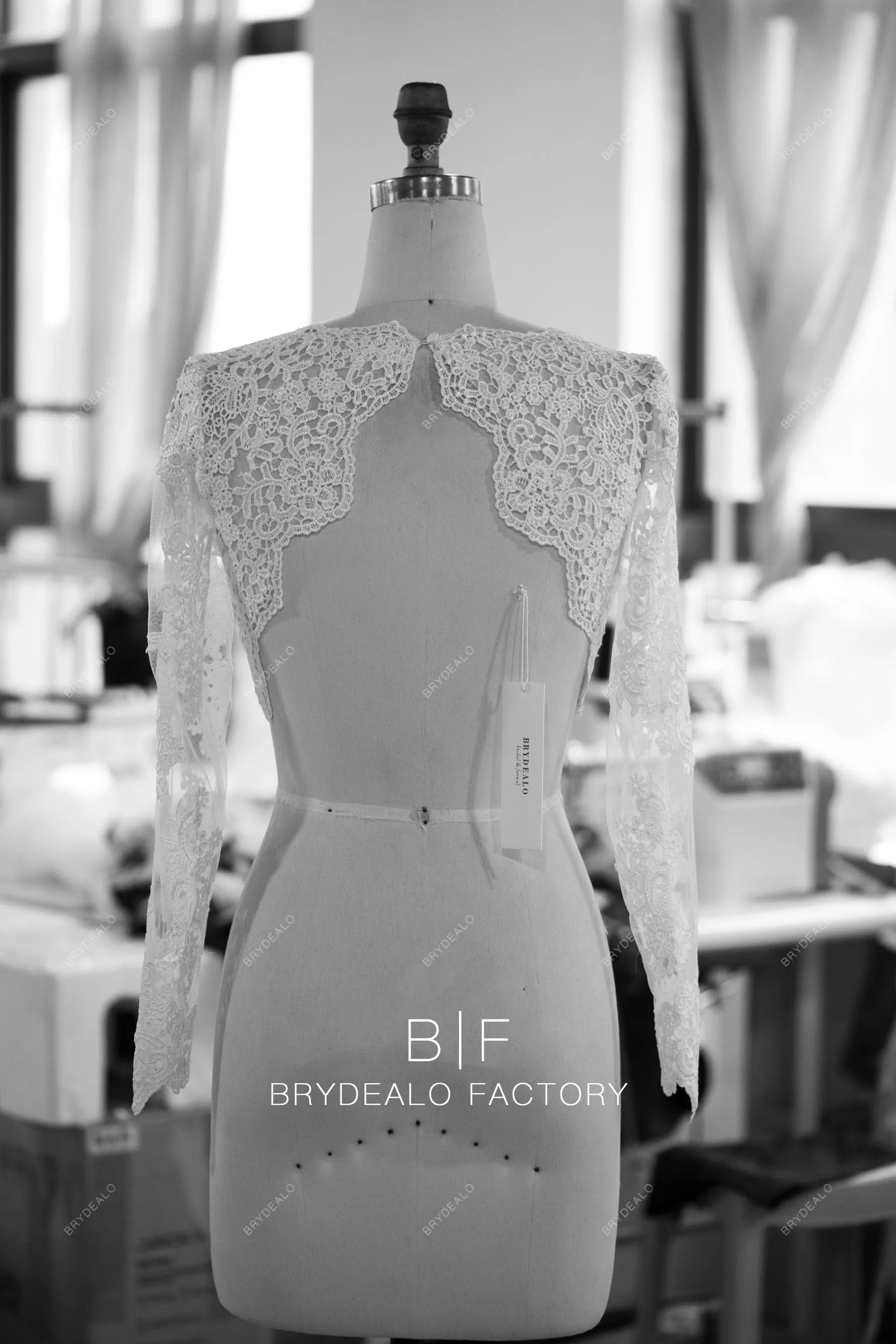 Lace Crop Top Scalloped Neck Bridal