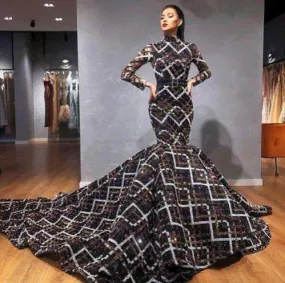 Luxury Mermaid Evening Gown Black Box Pattern