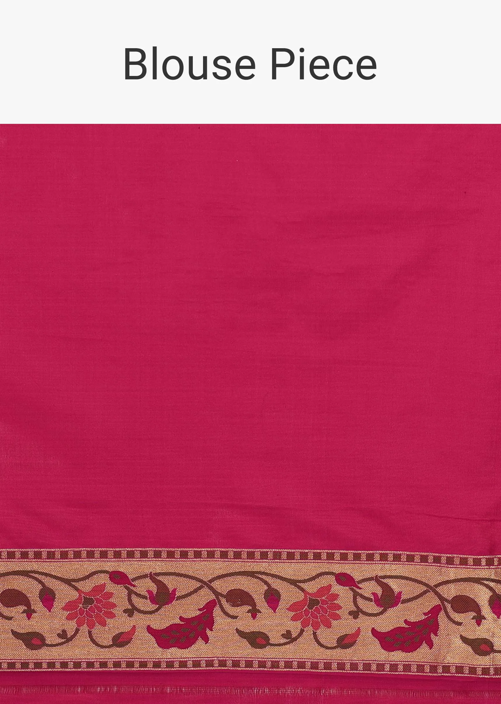Magenta Pink Saree In Pure Banarasi Silk With Upada Zari Weave In Floral Jaal Work