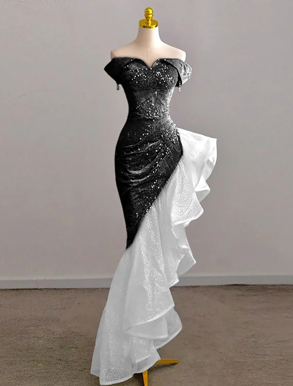 Mermaid / Trumpet Prom Dresses Party Dress Evening Party Floor Length Sleeveless Off Shoulder Tulle