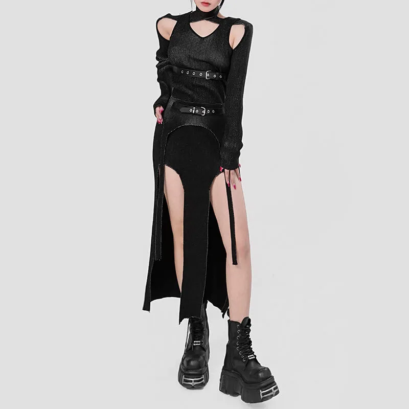 Sexy EGirl Open Legs Long Skirt for Women