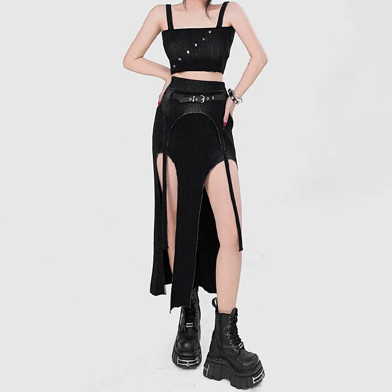 Sexy EGirl Open Legs Long Skirt for Women