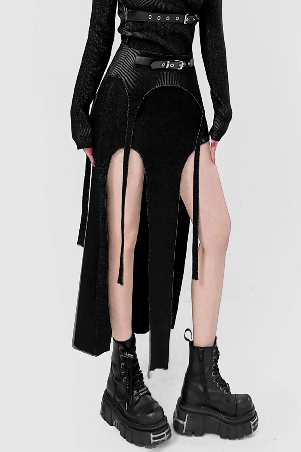Sexy EGirl Open Legs Long Skirt for Women