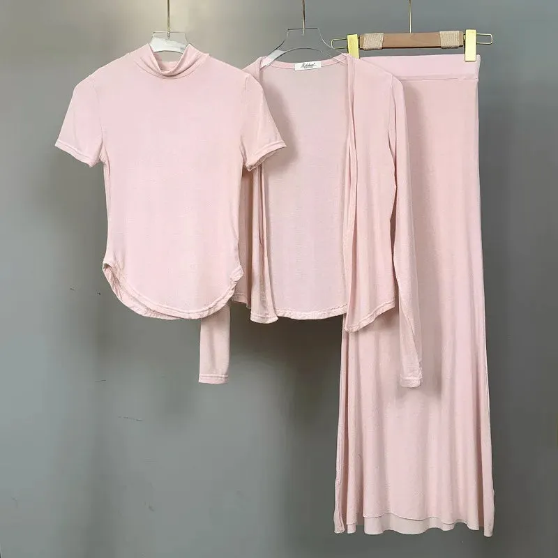 Womens Skirts Set Pink Korea Slim Sexy